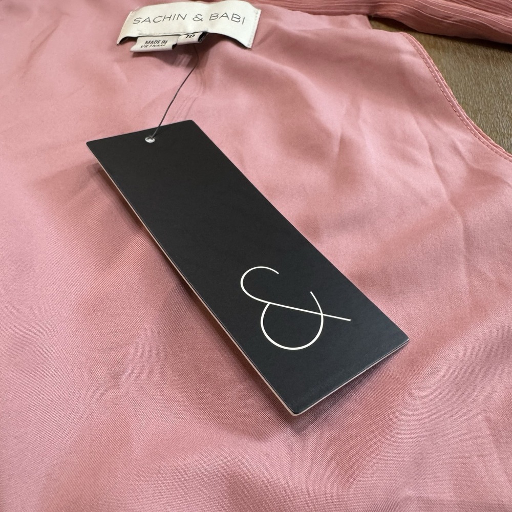 Sachin & Babi Kayla Gown Size 10 Halter Neck Tie Formal Flowy Gown‎ Rouge Pink - Picture 10 of 13